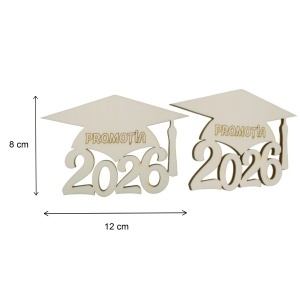 Palarie absolvent 2026 personalizata placaj 12x8cm model-2 - Img 2