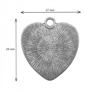 Pandantiv baza argintiu inchis 27x29mm pentru cabochon inima 25mm 3/set P220 - Img 2