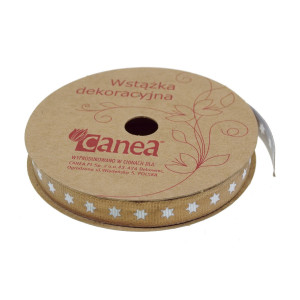 Panglica ripsata cupru cu stelute albe 10mm x 10m/rola Canea yxr-pl1719_01