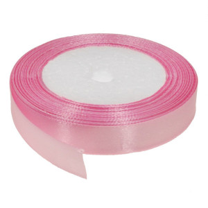 Panglica satinata roz mediu 15mm x 21m/rola