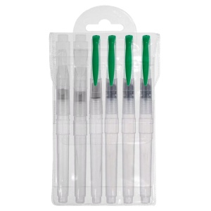 Pensula sintetica cu rezervor varf rotund/drept capac verde 6/set 19-95