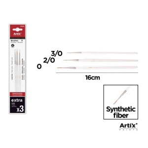 Pensula sintetica varf liner coada scurta 3/set Artix 3/0-2/0-0 PP250 - Img 2