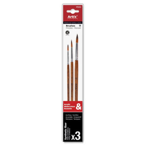 Pensula sintetica varf rotund coada scurta 3/set Artix 3-7-10 PP230
