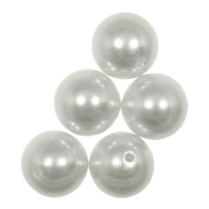 Perla plastic alba 30mm 5/set