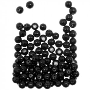 Perla sticla rotunda neagra 7,5x8mm 70g