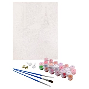 Pictura pe numere cu 24 culori acrilice si 3 pensule 40x50x1,6cm Niki4 - Londra KINPL7788 - Img 3