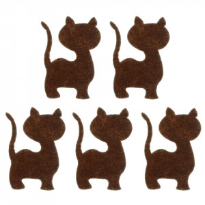 Pisica pasla maro 4,5x3cm 5/set