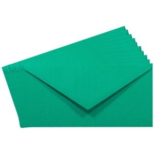 Plic gumat DL 11x22cm 80g 25/set verde P2059