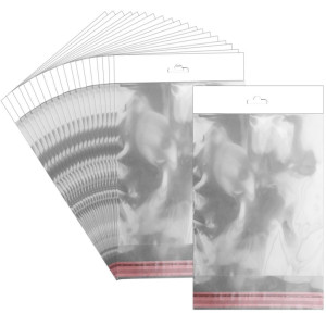 Punga transparenta cu clapeta adeziva si agatatoare 10x13/17cm 100/set