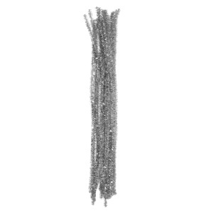 Sarma plusata 6mm x 29,5cm 20/set argintiu metalizat