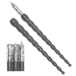 Set caligrafie 3 penite cu toc gri ARK175 - Img 2