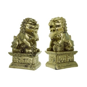 Statueta Feng Shui din rasina Caine 3,7x5,7x10,3cm bronz 2/set FS78 - Img 2