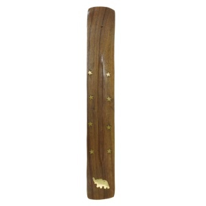 Suport lemn betisoare parfumate model elefant+stelute 3,7x25,5x0,5cm maro
