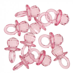 Suzeta plastic roz 2,8x1,8cm 10/set