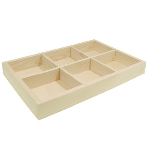 Tava lemn cu 6 compartimente 27x17,5x3,5cm PO289