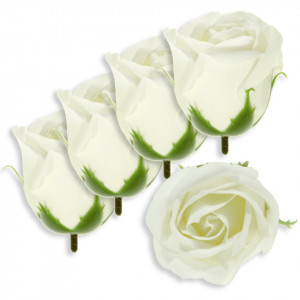 Trandafir din sapun ivoar 5cm cu tija din plastic 5/set