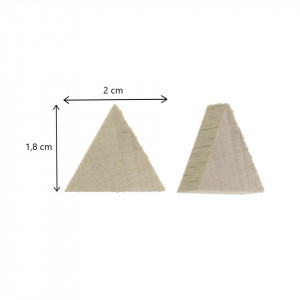 Triunghi echilateral lemn natur 2x1,8x0,5cm 28/set - Img 2