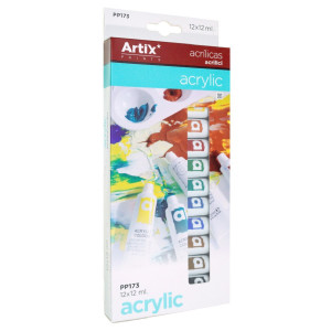 Vopsea acrilica 12 culori x 12ml/set Artix PP173