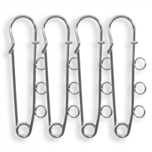 Ac brosa argintiu cu 3 anouri 5cm 4/set