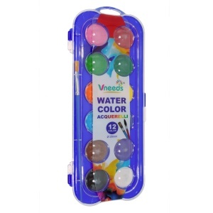 Acuarele 12 culori + pensula/set Vneeds V0361