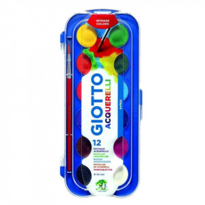 Acuarele 12 culori x 3cm + pensula/set Giotto FL0351200