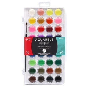Acuarele 36 culori x 2,3cm + pensula/set Daco AR360 - Img 1