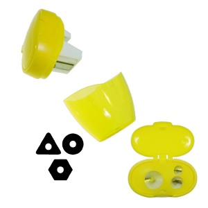 Ascutitoare plastic 3 orificii si container culori diverse 5,5x6cm - Img 3