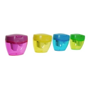 Ascutitoare plastic 3 orificii si container culori diverse 5,5x6cm - Img 4