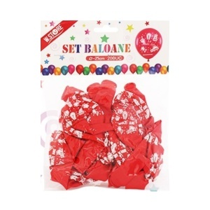 Balon rosu cu inscriptie La Multi Ani 25cm 20/set 075971