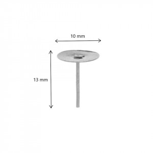 Baza cercei argintie platou 10mm 18g (110buc) - Img 2