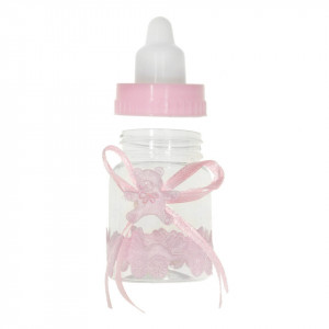 Biberon plastic roz 9cm 12/set - Img 2