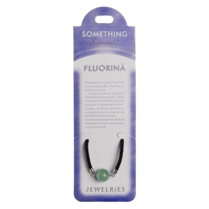 Bratara piatra semipretioasa Fluorina 12mm cu snur negru