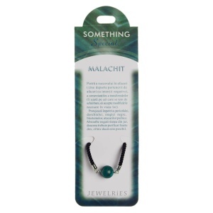 Bratara piatra semipretioasa Malachit 12mm cu snur negru