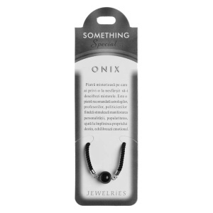 Bratara piatra semipretioasa Onix 12mm cu snur negru