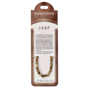 Bratara pietre semipretioase Jasp 6,5mm pe fir elastic