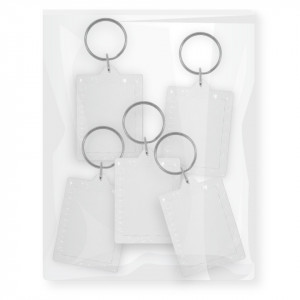 Breloc plastic dreptunghiular zimtat 3,8x5cm 5/set