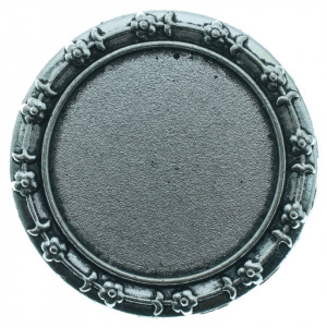Brosa baza argintiu inchis 40mm pentru cabochon rotund 30mm B127