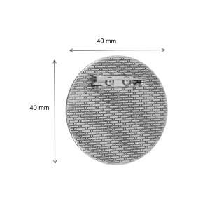 Brosa baza argintiu inchis 40mm pentru cabochon rotund 30mm B80 - Img 2