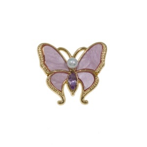 Brosa fluture 2,1x2,4cm auriu/mov