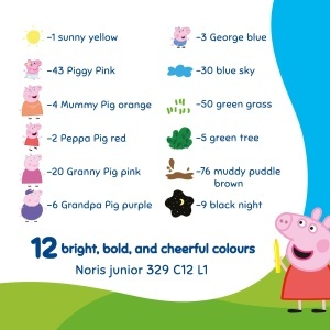 Carioca hexagonala cu varf gros 12 culori/set Noris Junior Peppa Pig ST-329-C12-L1 - Img 3