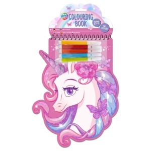 Carte de colorat unicorn 20 pagini +5 carioci 150105