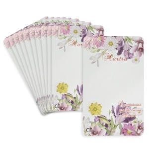 Cartonas martisor colturi rotunjite model floral-3 9x5,5cm 20/set