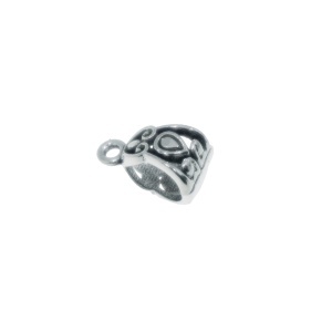 Charm metalic argintiu inchis lacrima 13x8x8mm 12/set - Img 3
