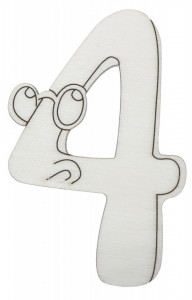 Cifra hazlie placaj cu ochi gravati -4- de 7-7,5cm