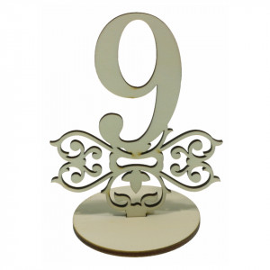 Cifra indicator cu suport placaj decorativ M2 -9- 14cm - Img 1