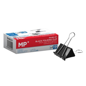 Clema otel pentru hartie 1,9cm 12/set MP PA482-01 negru