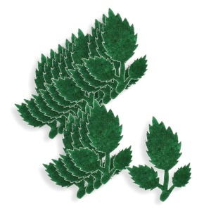 Crenguta 3 frunze trandafir pasla verde 2,8x4cm 15/set