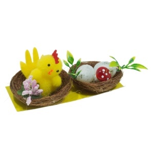 Cuib cu gaina si cuib cu oua 5cm 2/set 090362