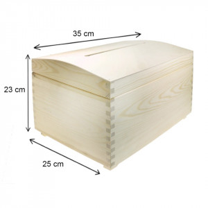 Cutie lemn cufar pentru bani 35x25x23cm PK350o - Img 3