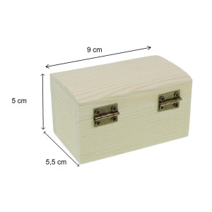 Cutie lemn dreptunghiulara cu capac usor bombat nefinisata 9x5,5x5cm CF A011 - Img 2
